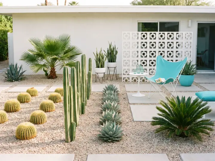 Mid-century Modern garden and landscape design inspiration