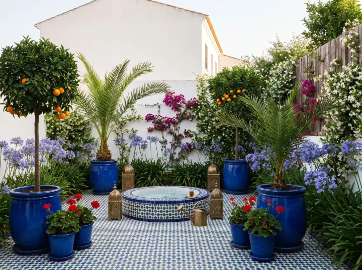 Moroccan Courtyard garden and landscape design inspiration