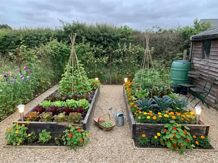 Vegetable patch redesigned by the studio in the Kitchen Garden style