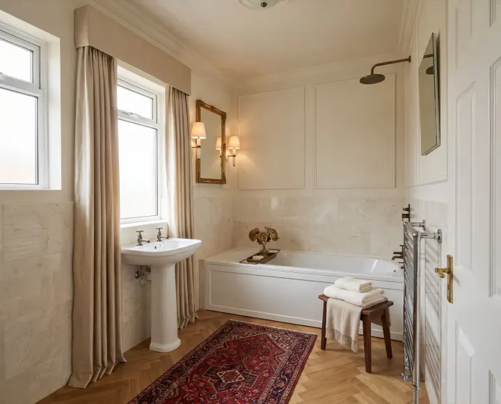 A bathroom redesigned by the studio in Luxury